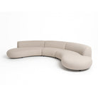 Beige curved sofa on a white background