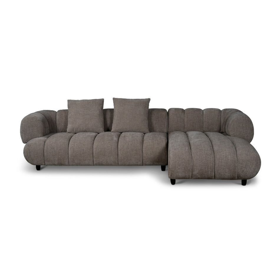 Reya 4 Seater Lounge in Mushroom Fabric