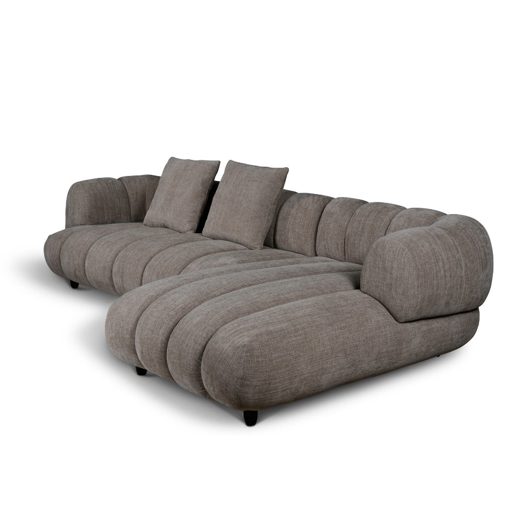 Reya 4 Seater Lounge in Mushroom Fabric