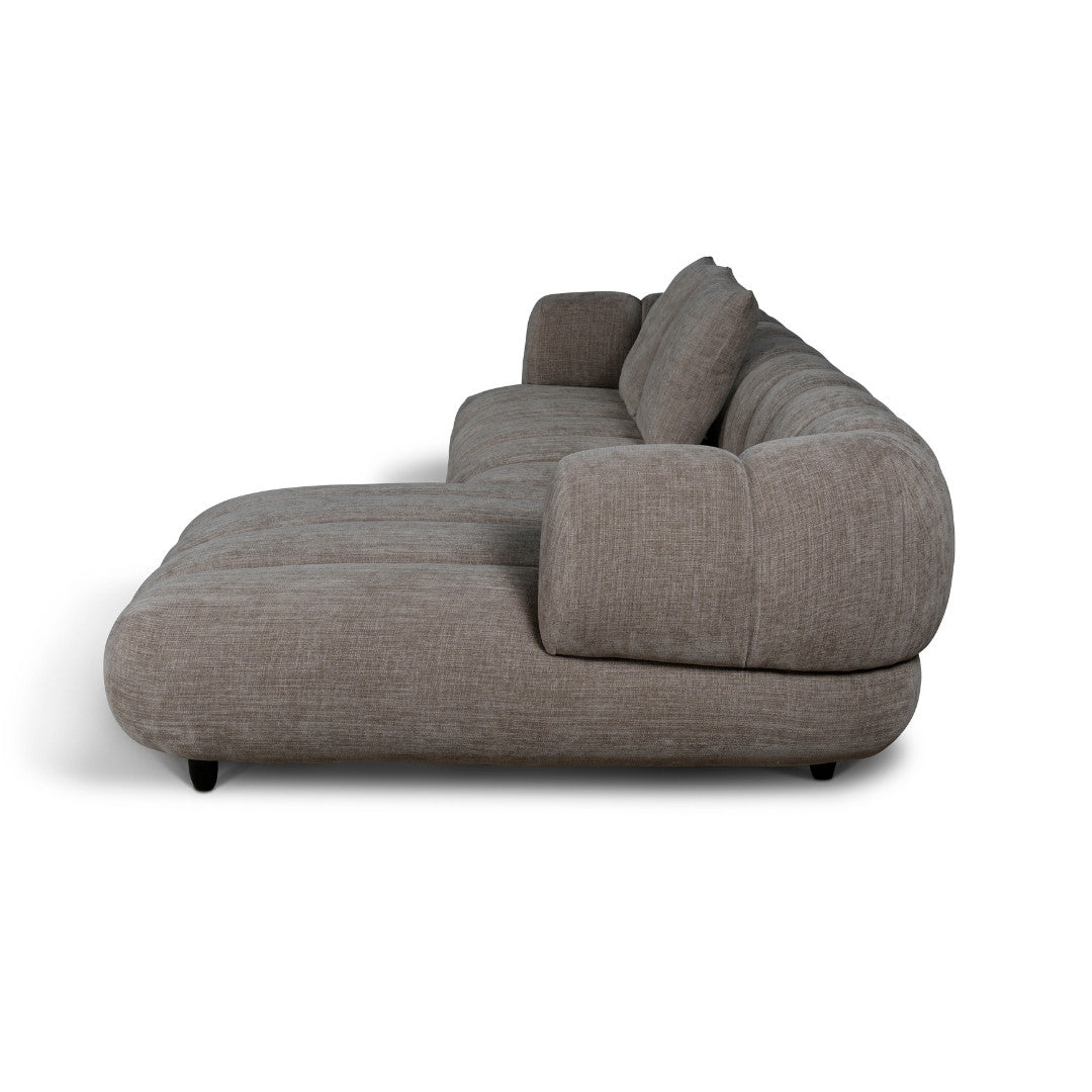 Reya 4 Seater Lounge in Mushroom Fabric