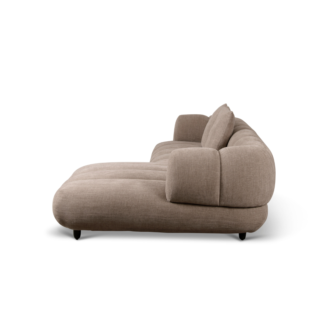 Reya 4 Seater Lounge in Mushroom Fabric