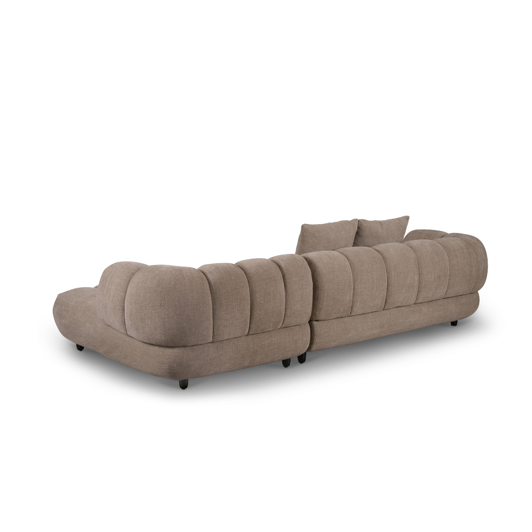 Reya 4 Seater Lounge in Mushroom Fabric