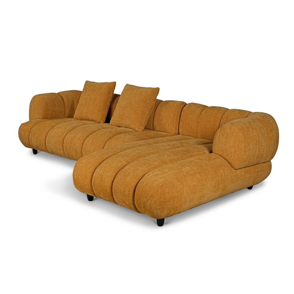 Reya 4 Seater Lounge in Mustard Fabric