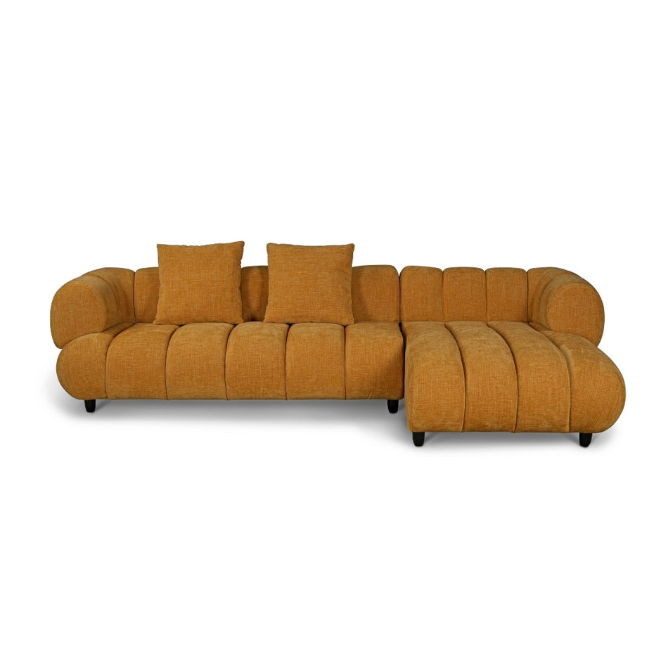 Reya 4 Seater Lounge in Mustard Fabric