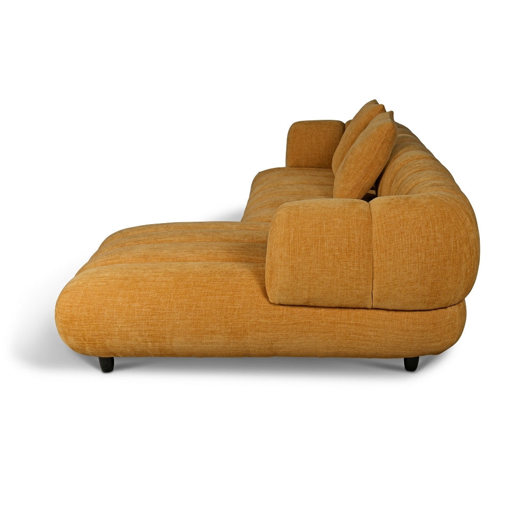 Reya 4 Seater Lounge in Mustard Fabric