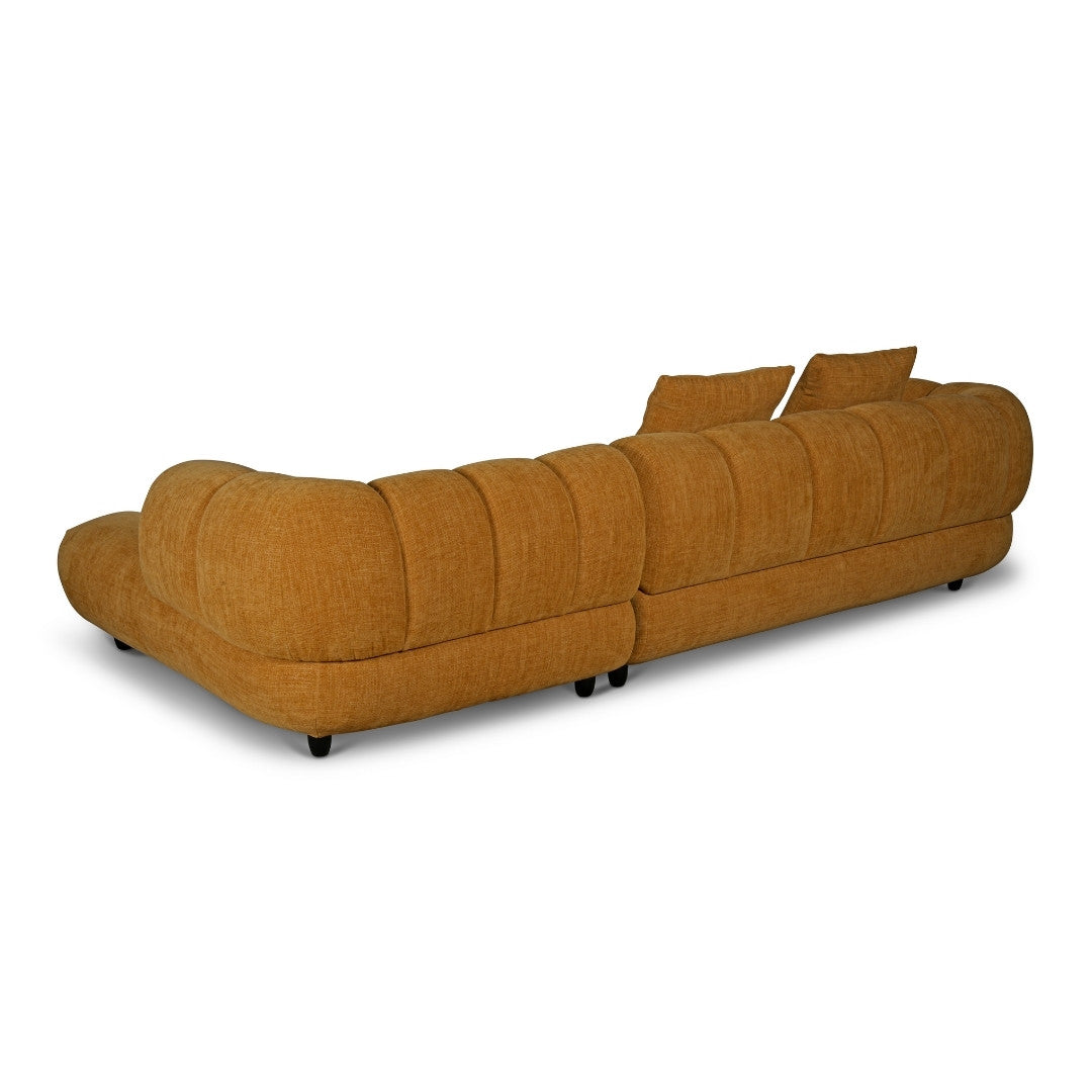 Reya 4 Seater Lounge in Mustard Fabric