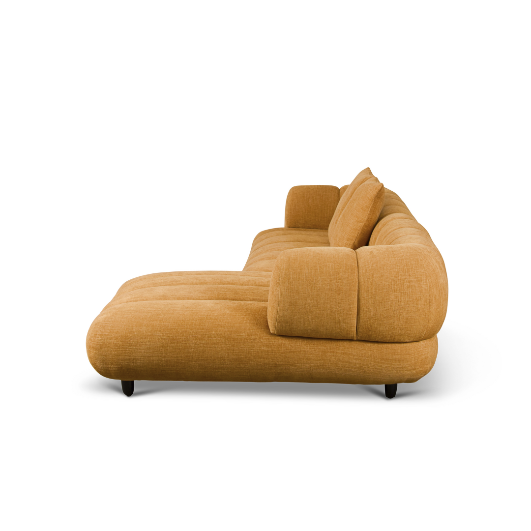 Reya 4 Seater Lounge in Mustard Fabric