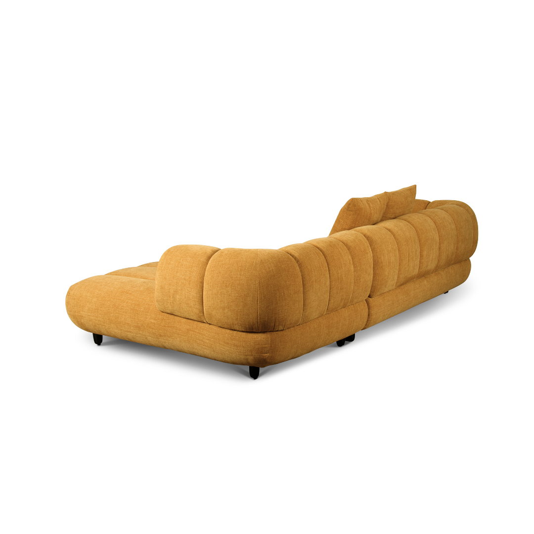 Reya 4 Seater Lounge in Mustard Fabric