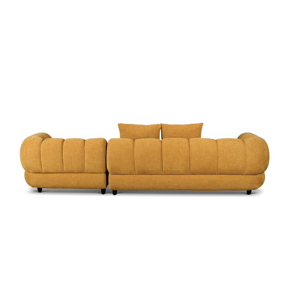Reya 4 Seater Lounge in Mustard Fabric