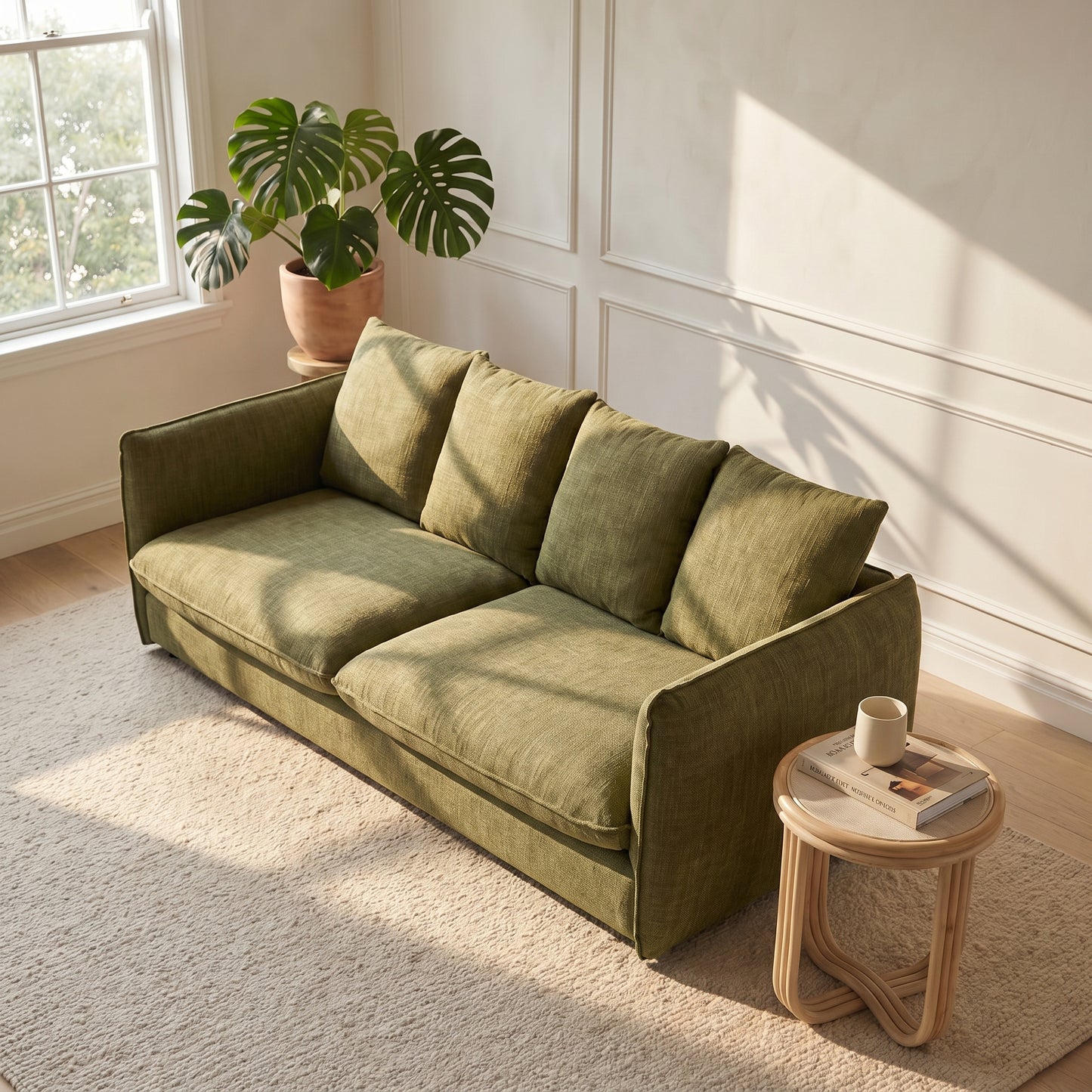 Camden 3 Seater Sofa Leaf Fabric Upholstery