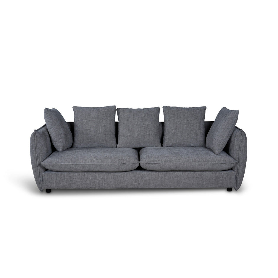 Camden 3 Seater Sofa Silver Fabric Upholstery