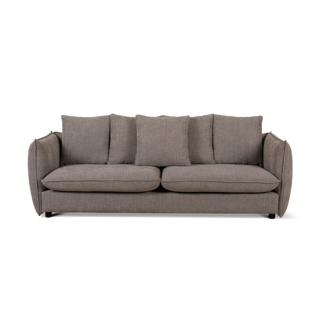 Camden 3 Seater Sofa Silver Fabric Upholstery