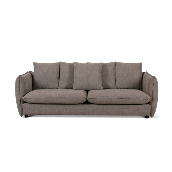 Camden 3 Seater Sofa Silver Fabric Upholstery