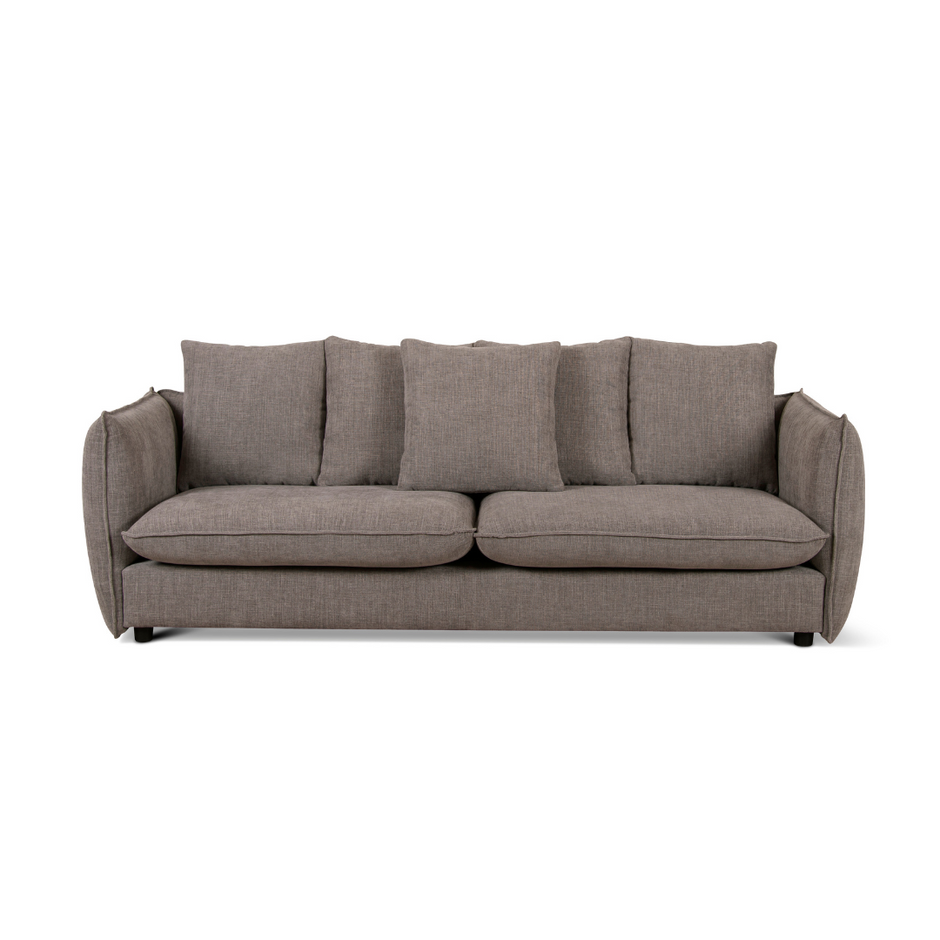 Camden 3 Seater Sofa Silver Fabric Upholstery