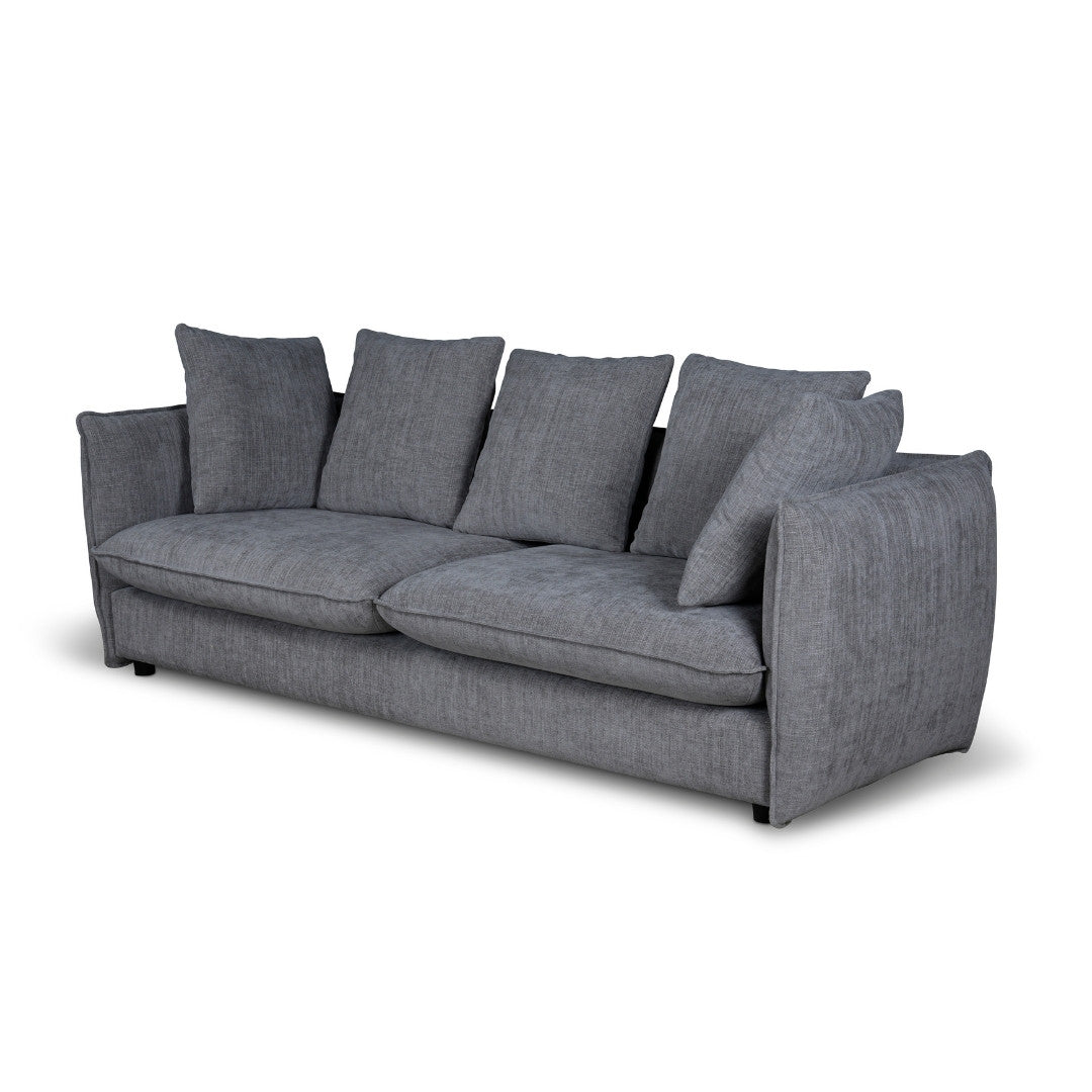 Camden 3 Seater Sofa Silver Fabric Upholstery