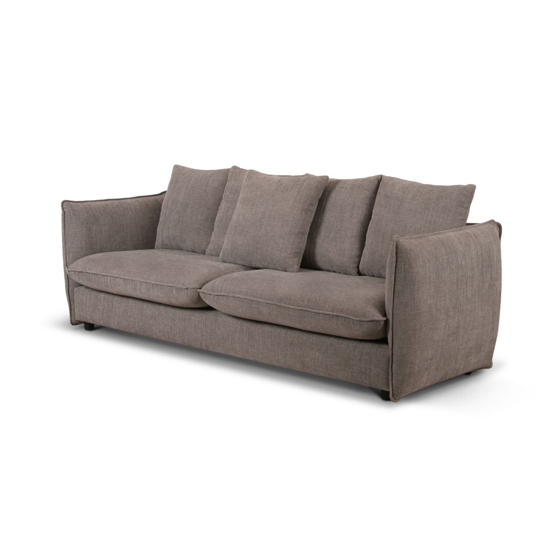 Camden 3 Seater Sofa Silver Fabric Upholstery