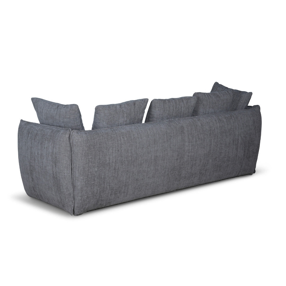 Camden 3 Seater Sofa Silver Fabric Upholstery