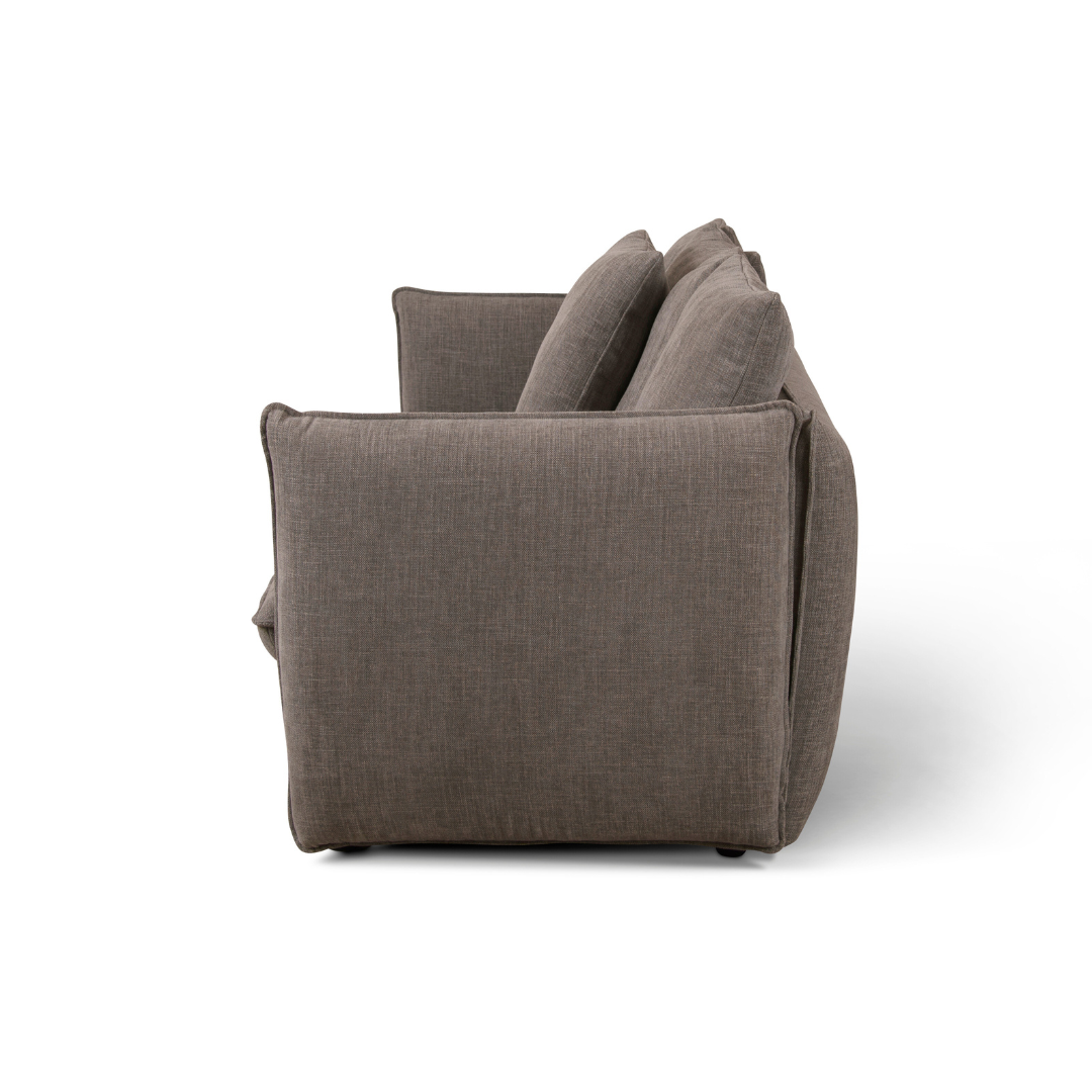 Camden 3 Seater Sofa Silver Fabric Upholstery