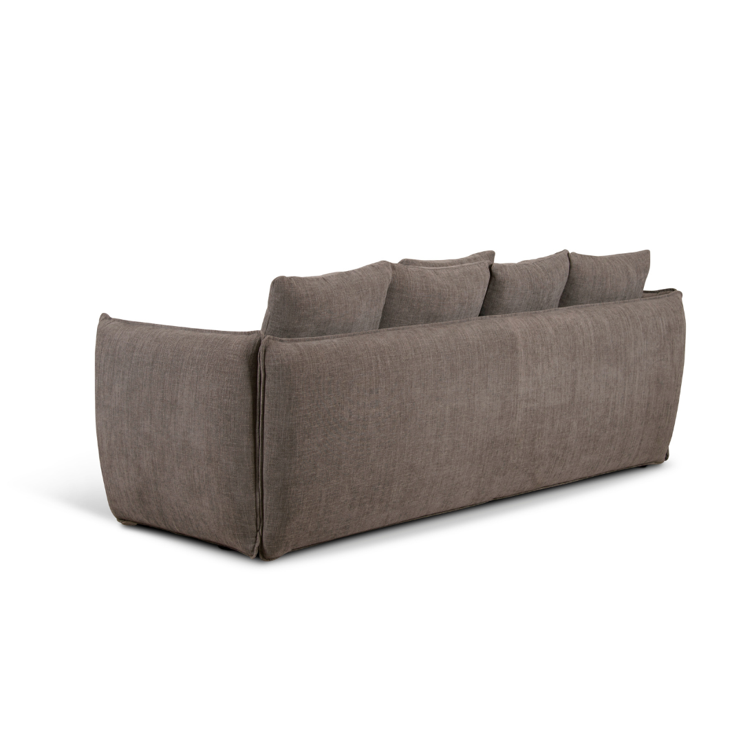 Camden 3 Seater Sofa Silver Fabric Upholstery