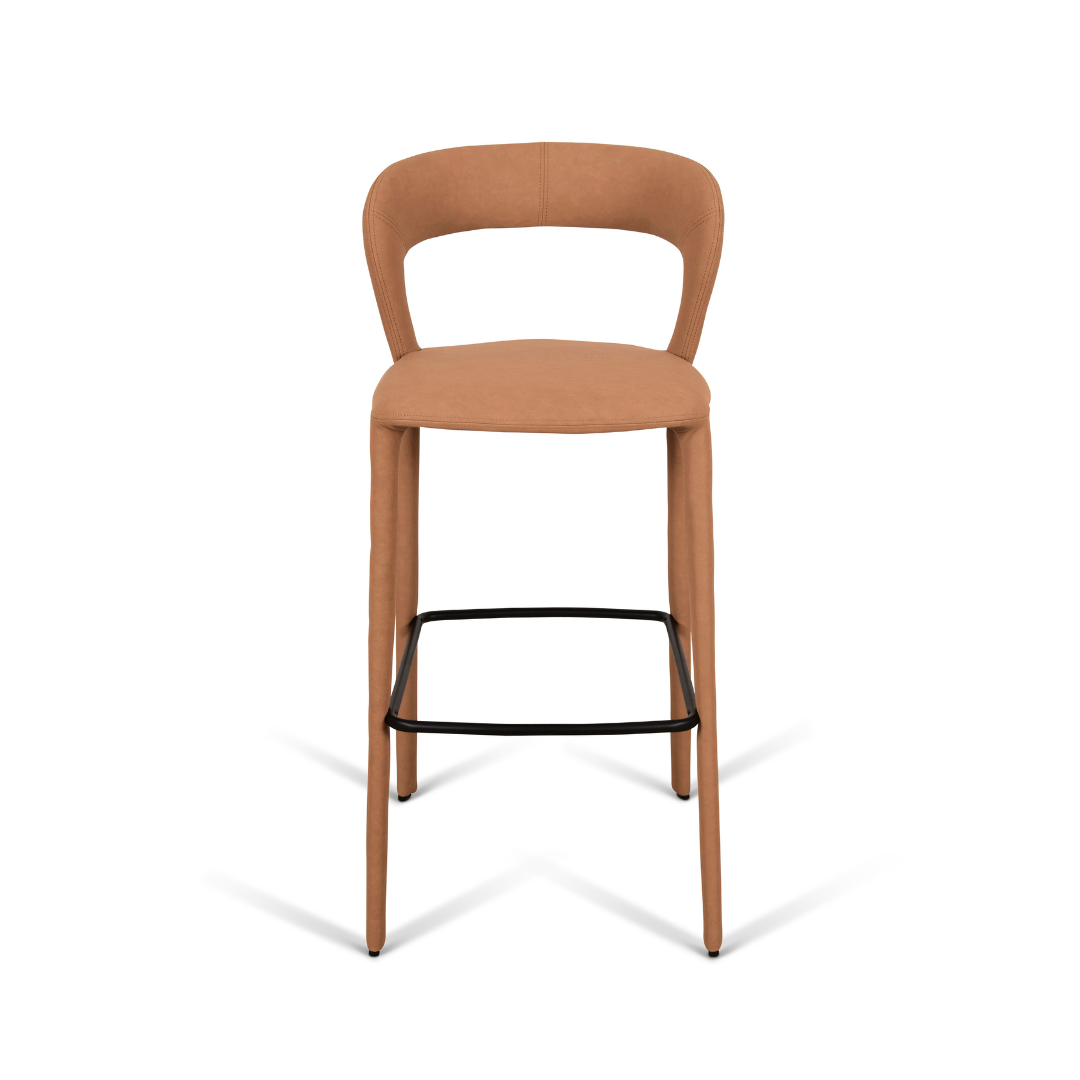 Hudson Bar Chair Butterscotch Leather Look Upholstery