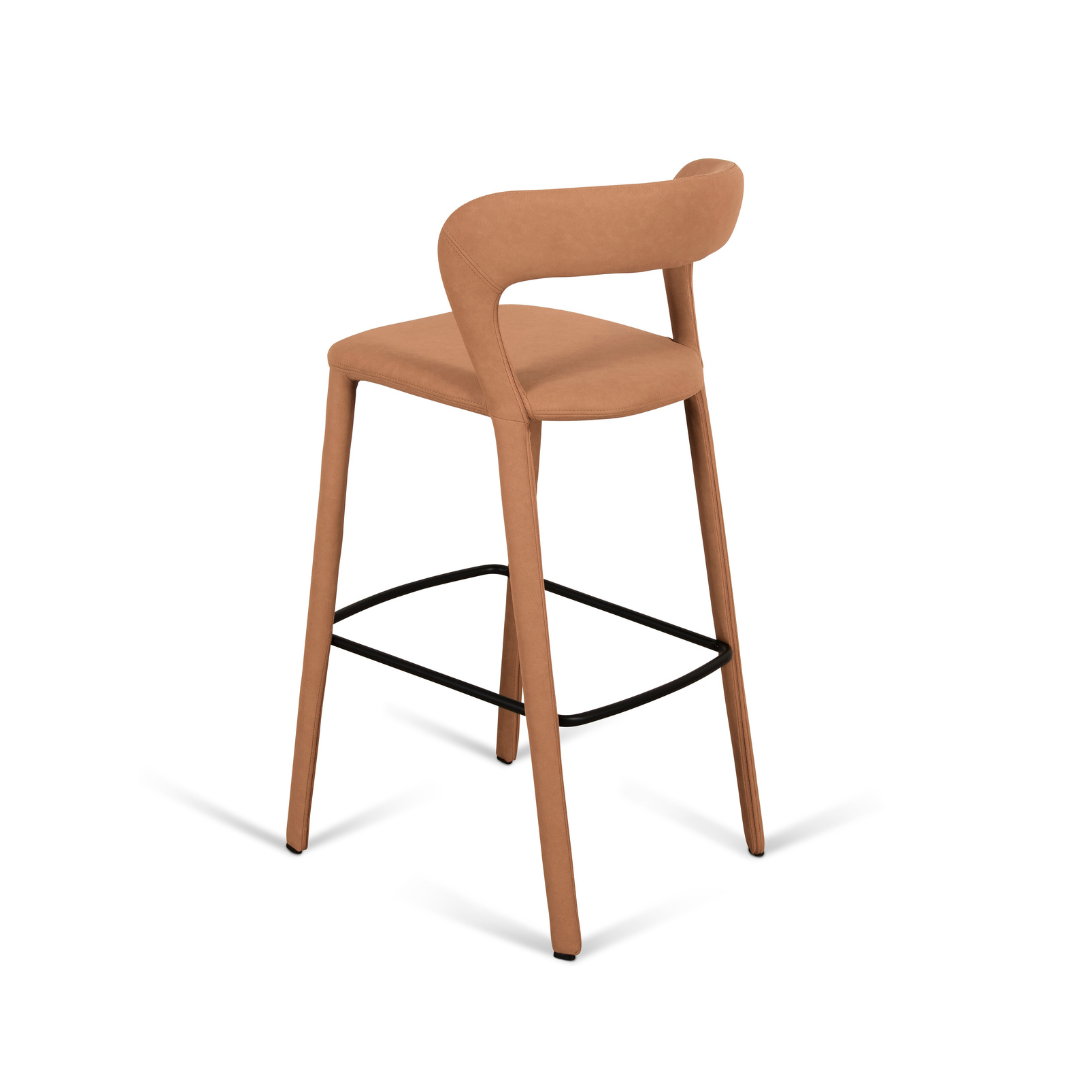 Hudson Bar Chair Butterscotch Leather Look Upholstery