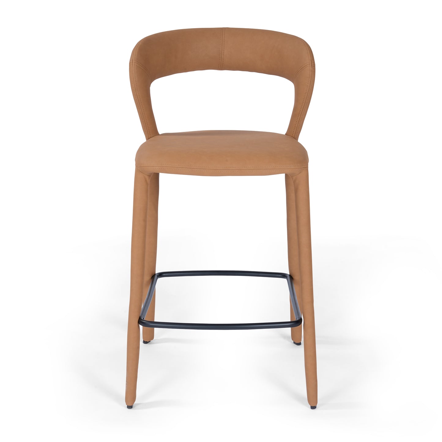 Hudson Kitchen Counter Chair Butterscotch Leather look Upholstery