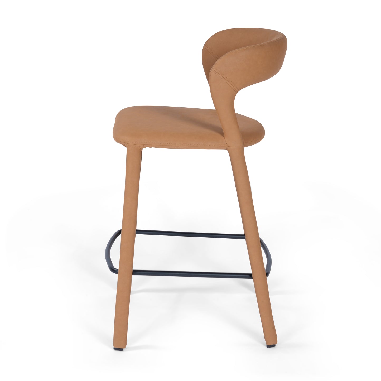 Hudson Kitchen Counter Chair Butterscotch Leather look Upholstery