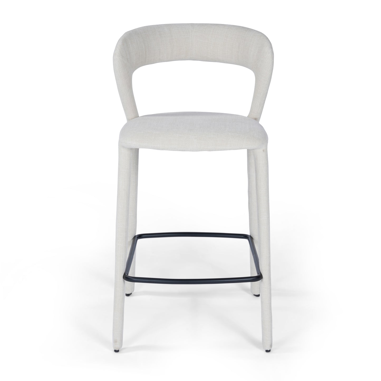 Hudson Kitchen Counter Chair Vanilla Fabric Upholstery