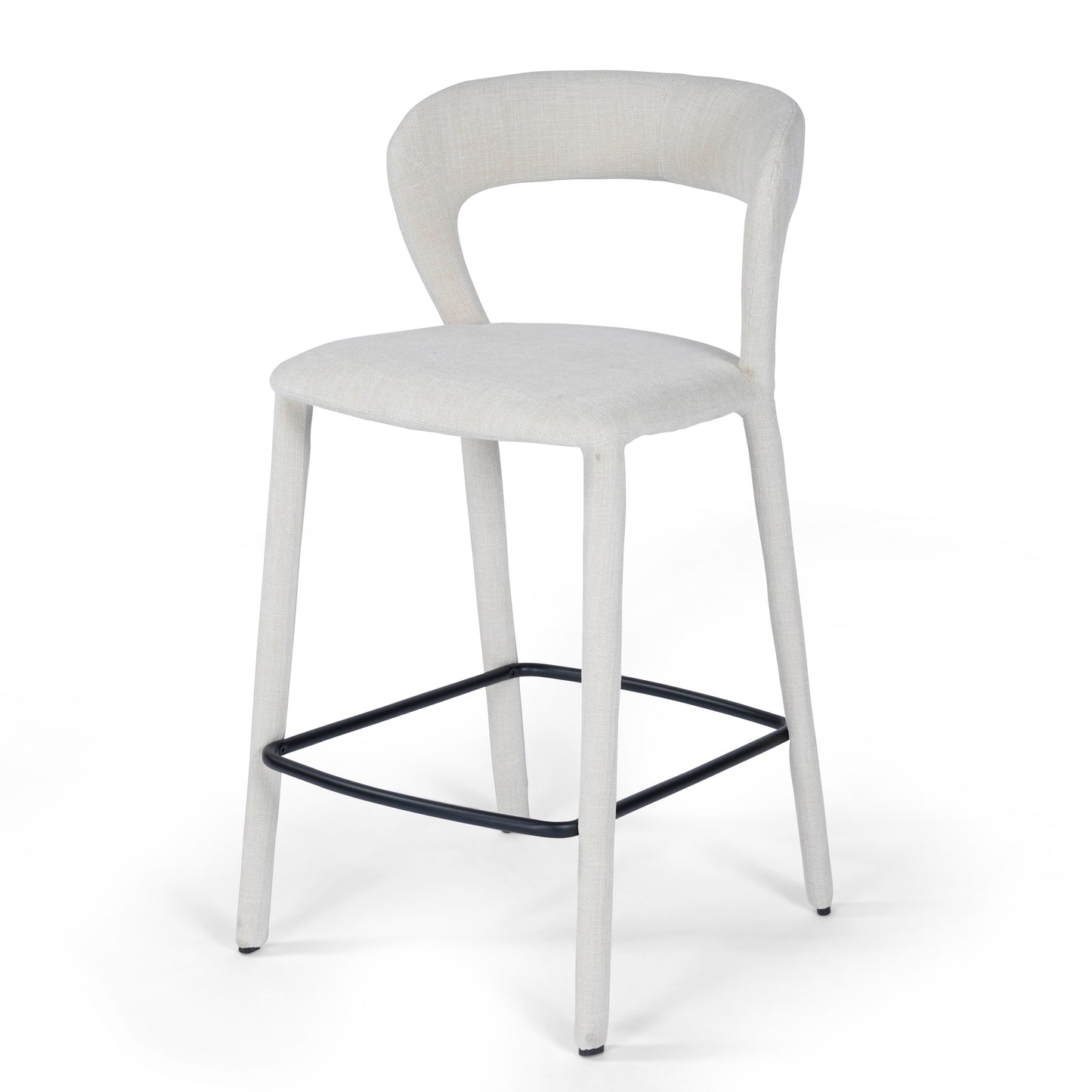Hudson Kitchen Counter Chair Vanilla Fabric Upholstery