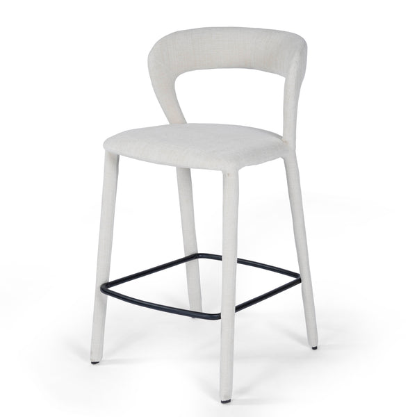 Hudson Kitchen Counter Chair Vanilla Fabric Upholstery