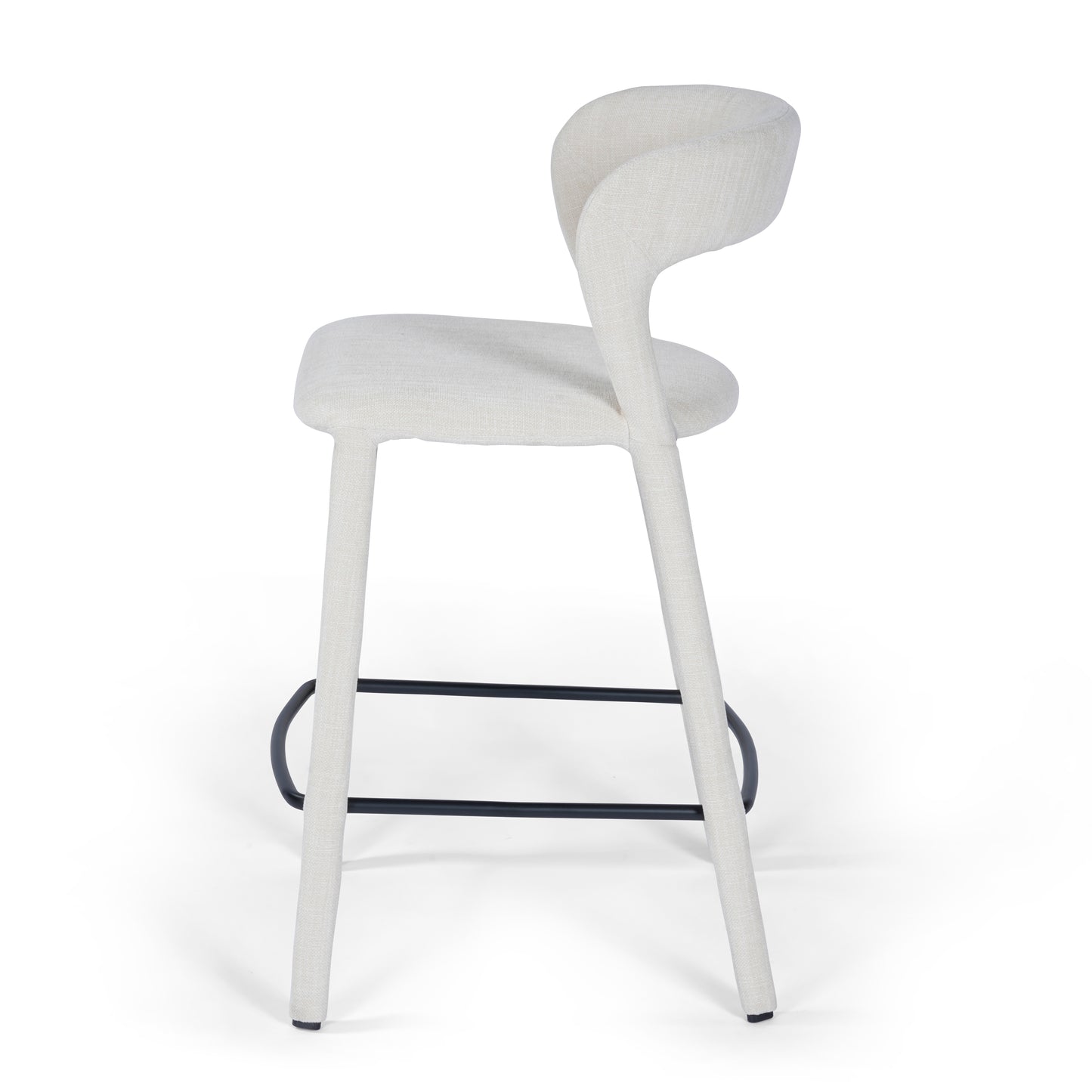 Hudson Kitchen Counter Chair Vanilla Fabric Upholstery