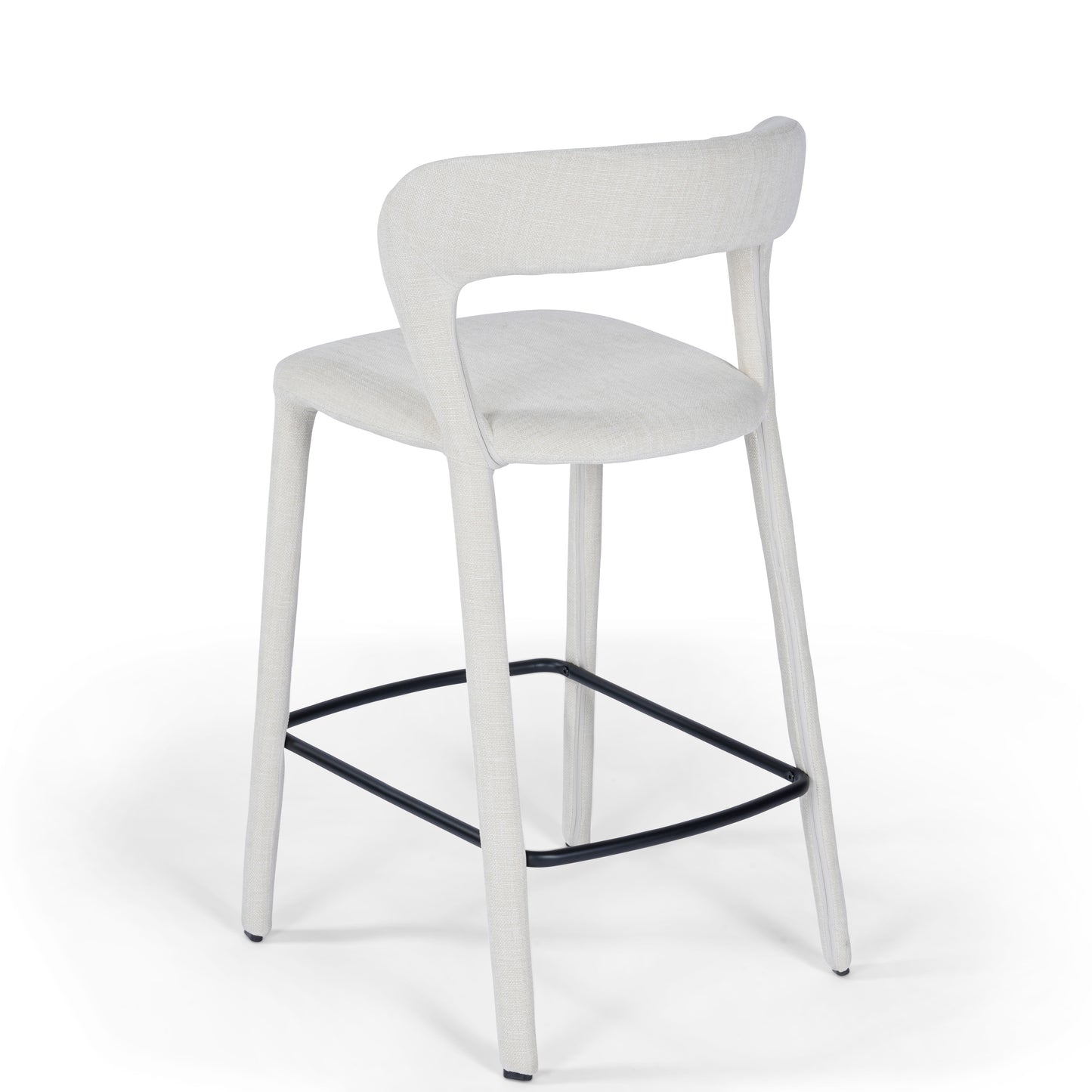 Hudson Kitchen Counter Chair Vanilla Fabric Upholstery