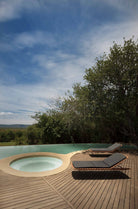 HOUE MOLO dark grey cushion on outdoor deck by pool