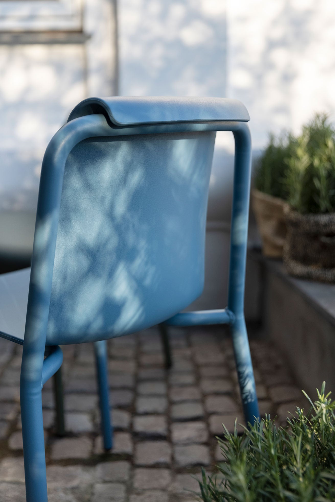 Four Square Table (90cm) with 2 Nami Chairs - Sky Blue