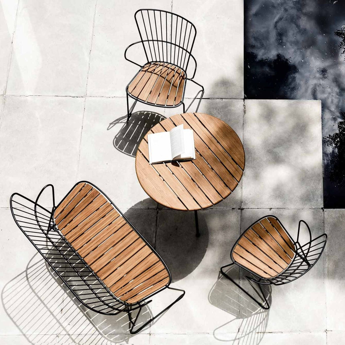 PAON bench & chairs with cushion set
