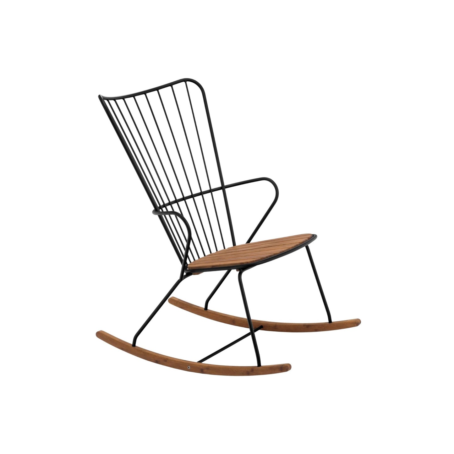 Paon Rocking Chair with Cushion - Bamboo | Black