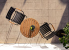 Black bamboo dining set with round table