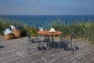 ReCLIPS dark grey bamboo dining set with ocean view