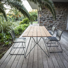 Outdoor dining set sketch, no armrests.