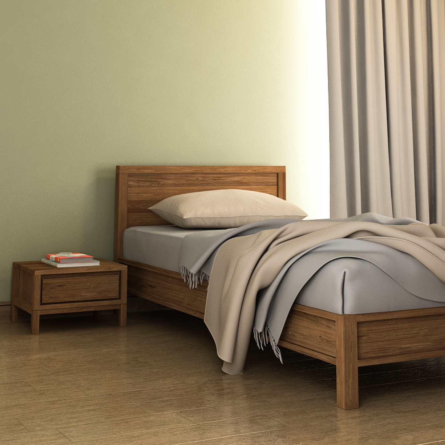 Solid Bedside Table - FSC Recycled Teak