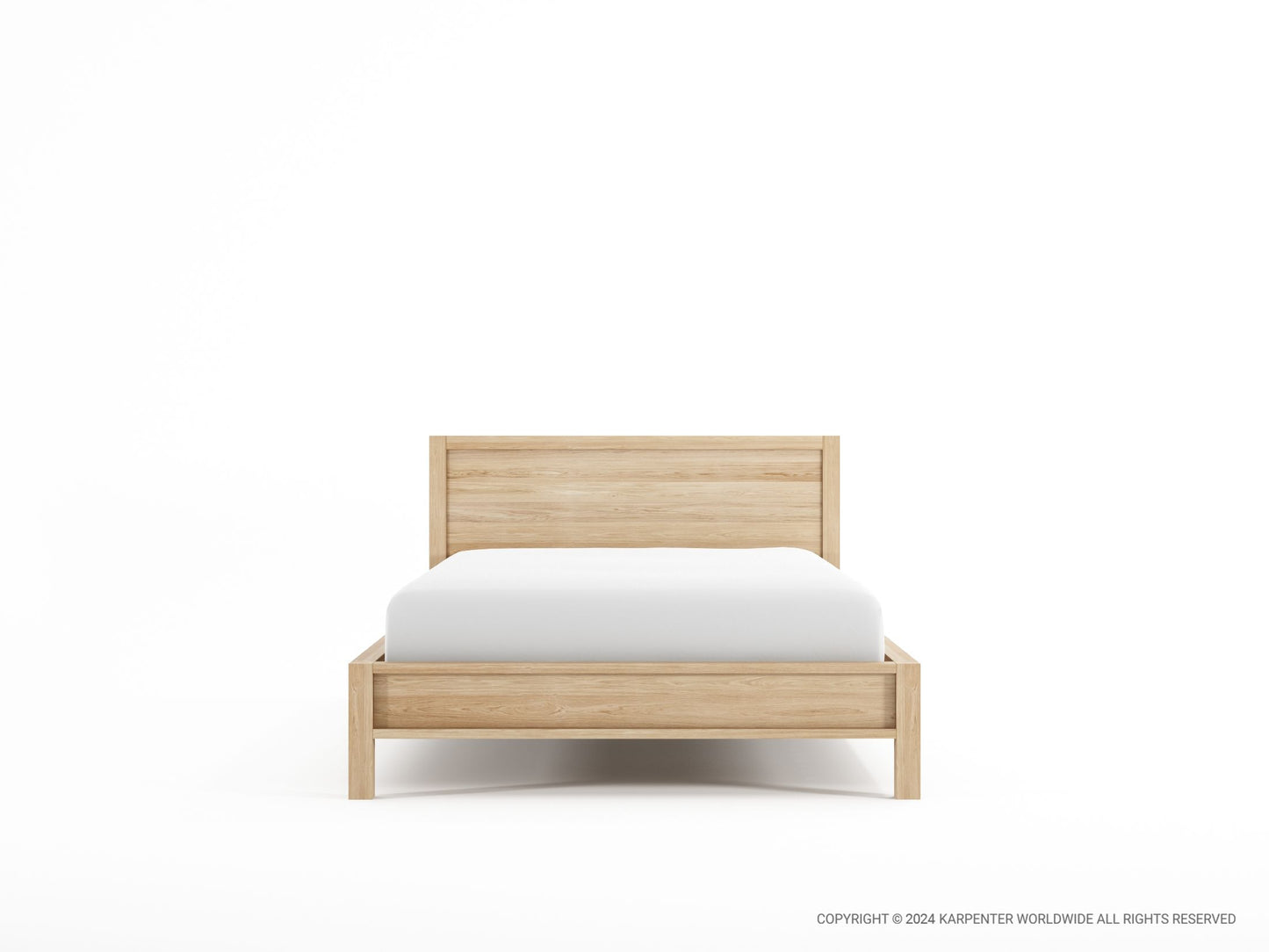 Solid King Single Bed  - European Oak