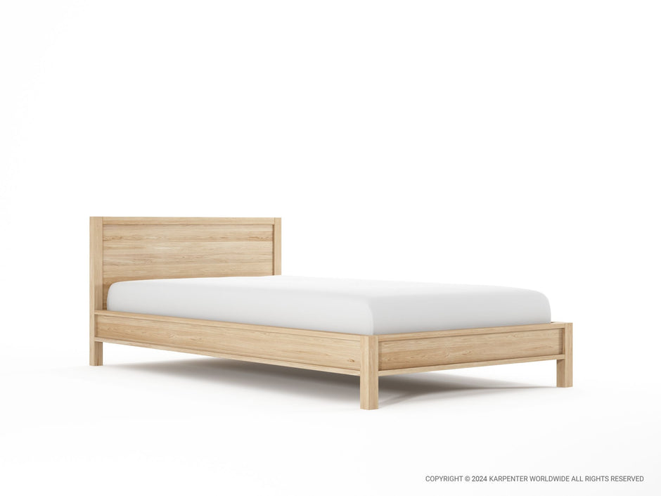 Solid King Single Bed  - European Oak