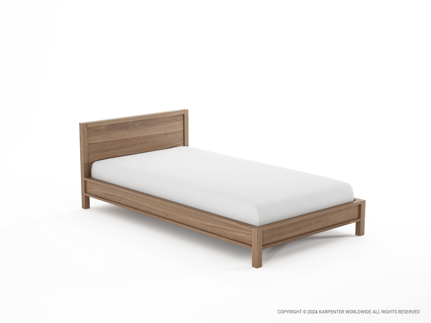 Solid King Single Bed  - FSC Recycled Teak