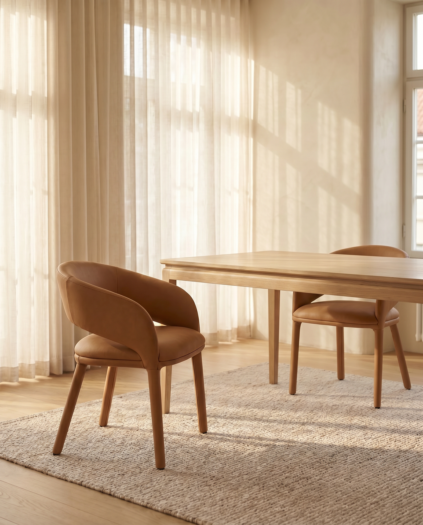 Scandinavian Dining Table In Oak warm room