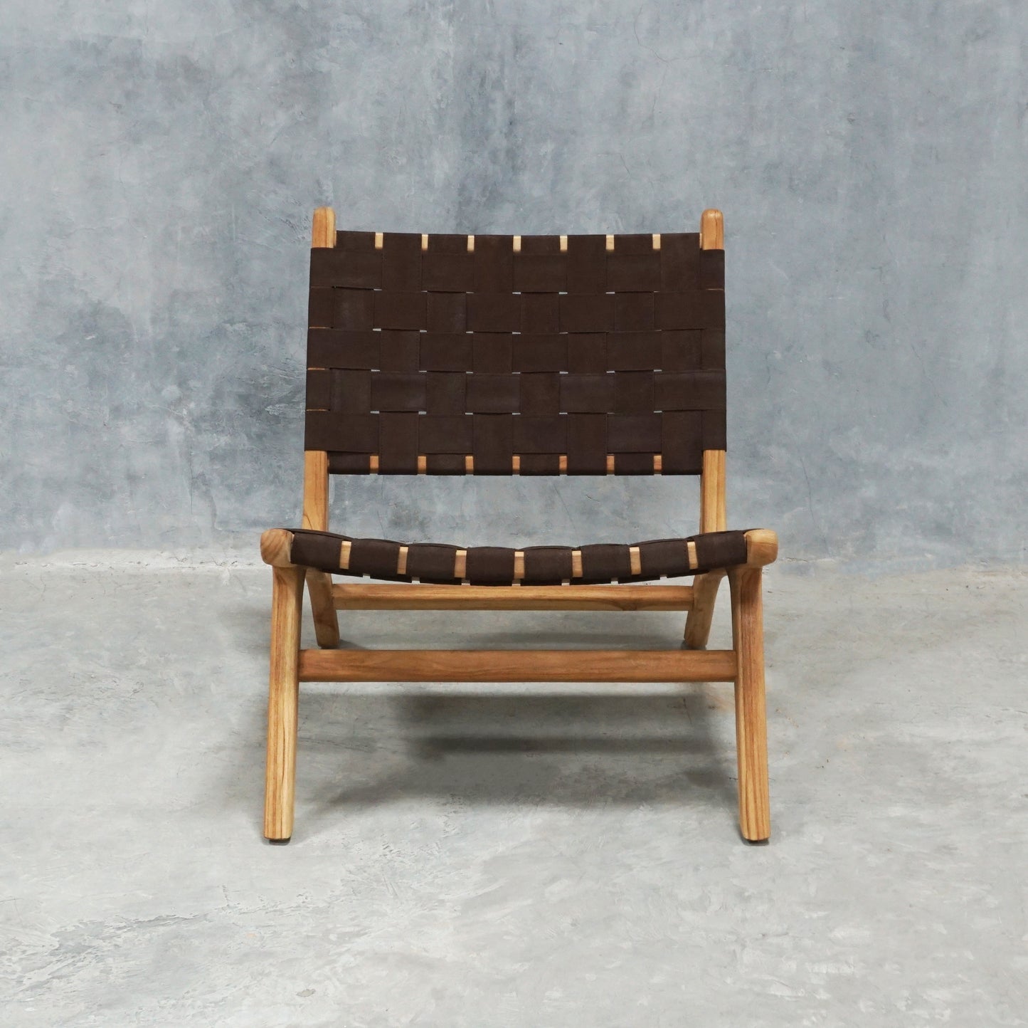 Strap Lounge Chair Dark Brown