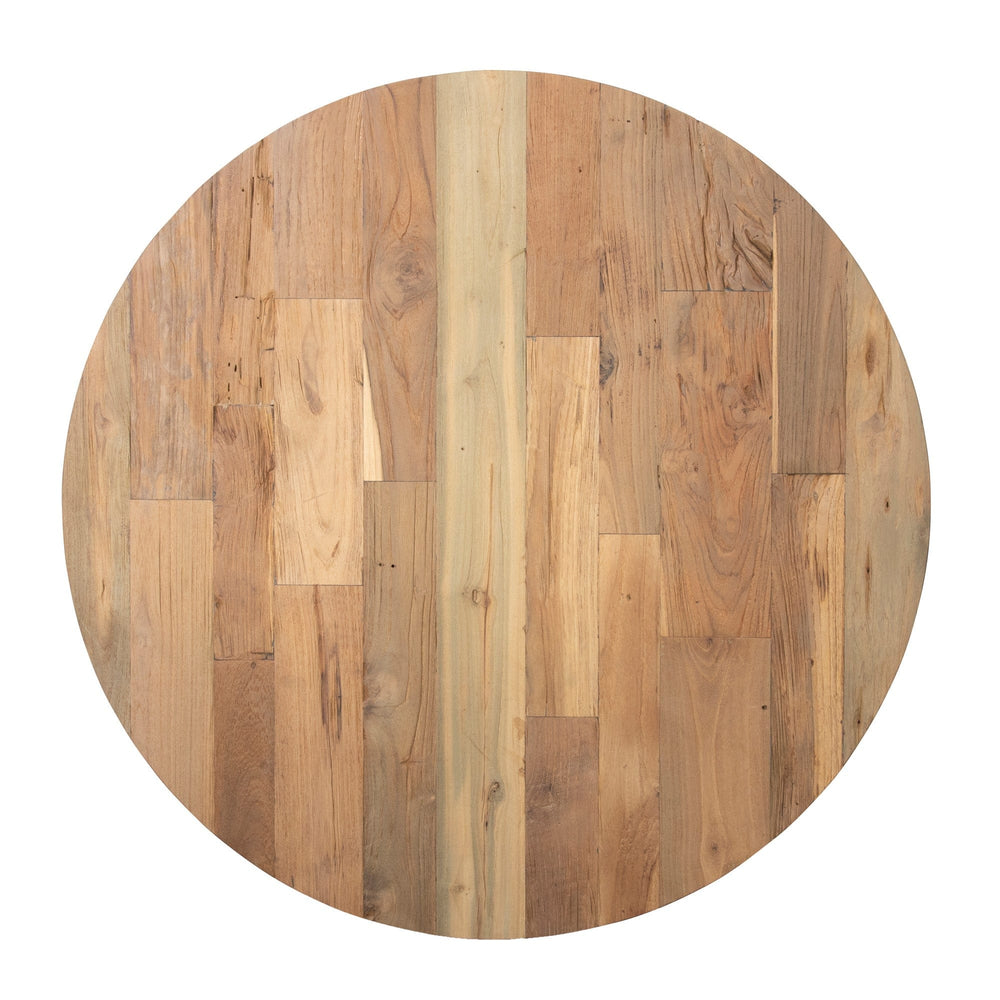 Round Teak Table Top slatted