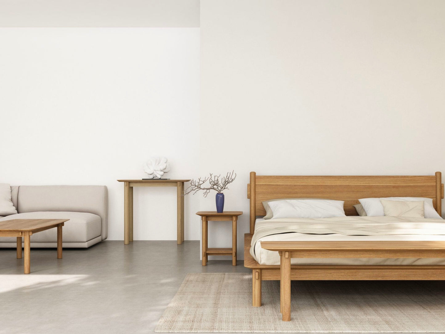 Tenon Queen Bed - Teak