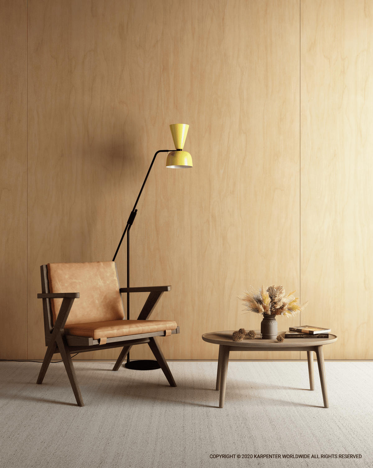 Tribute Easy Chair with Lamp and Table