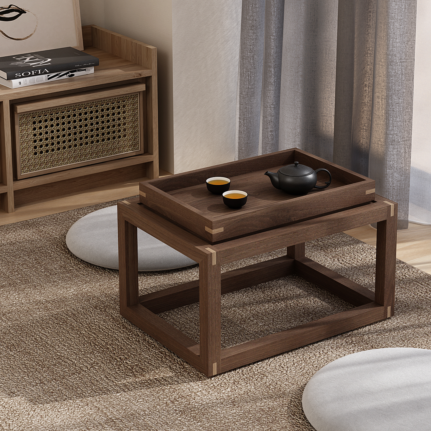 Up and Down Small Coffee Table - European Oak