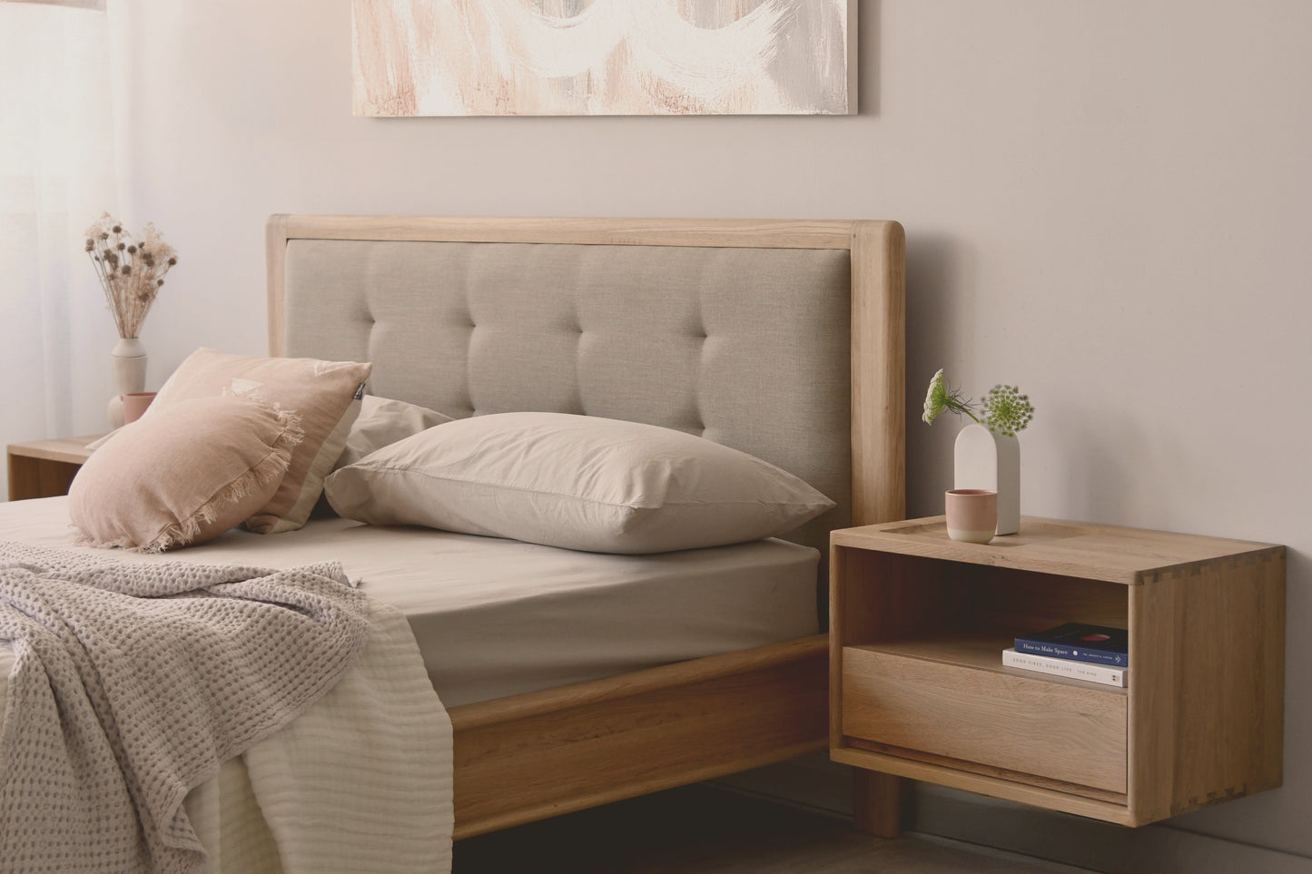 Circa Floating Bedside Right (Left Groove)- European Oak